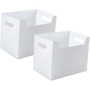 STOBOK 2pcs File Organizer Plastic File Folder Organizer Box Hanging File Folder Box File Organizer with Handles for Office Home School