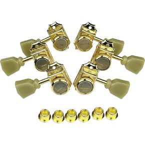 Kaynes 3x3 Guitar Lock String Tuning Pegs – Gold Vintage Deluxe Style Locking Tuners Keys Machine Heads Tuners for Les Paul LP SG Style Electric or Acoustic Guitar (Golden)