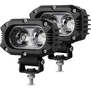 Rigidhorse 4 Inch Led Pod Lights 80W 8000LM 6500K Spot Fog Lights Xenon IP67 Waterproof White Super Bright Driving Light For Truck Boat Tractor ATV UTV 4X4, Pack Of 2