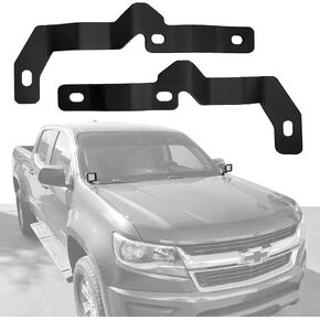 GS Power Engine Hood Hinge Ditch LED Mount Brackets for Offroad Light, Whip Antenna. Fit Cowl Panel at Lower Windshield. Compatible with 2015-2020 Chevy Chevrolet Colorado & GMC Canyon