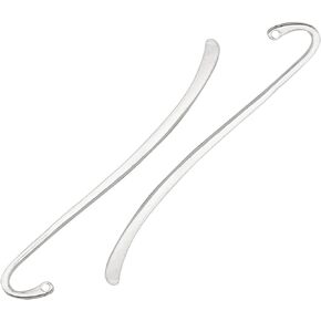 15PCS Silver Plated Smooth Bookmark, Hook Bookmark, Jewelry Making Charms