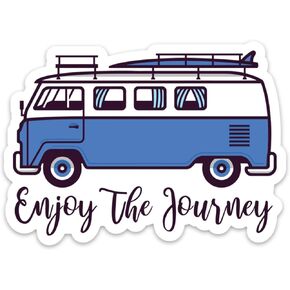 ملصق استمتع برحلة التخييم وركوب الأمواج مقاس 10.16 سم × 7.62 سم ​​لزجاجة مياه الكمبيوتر المحمول in Kuwait