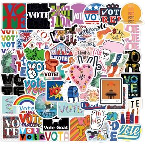 67pcs Colorful Vote Sticker Patriotic Election Voting Sticker for Election Campaign Voter Envelope Seals Postcards Decorations Supplies,Waterproof Vinyl Decals Sticker for Laptop Skateboard Bike