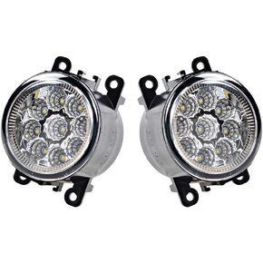 AMOPACORP 1 Pair 55W White 9-LED Front Fog Light Lamp Compatible with Ford Focus Mustang Ranger Fiesta Fusion Explorer C-Max Transit Connect Freestyle Taurus X