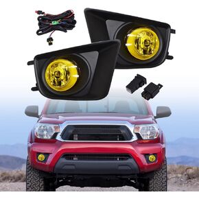 munirater Fog Lights Kit Replacement for 2012-2015 Toyota Tacoma Pickup Truck (Amber Clear Lens with Switch, Harness, Bezel, Relay, Bulbs)