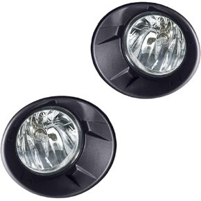 Driving Fog Lights Lamps Replacement for Chevy Camaro 2010 2011 2012 2013 with Halogen Bulbs & Black Bezel (Clear Lens)