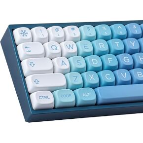 Tsungup PBT أغطية مفاتيح لطيفة للوحة المفاتيح الميكانيكية، أغطية مفاتيح ملف تعريف MOA، أغطية مفاتيح زرقاء، أغطية مفاتيح مخصصة لوحش الثلج، 148 مفتاحًا، مجموعة أغطية مفاتيح Dye-Sub لـ Cherry Gateron MX Switches Mac Windows PC Keyboard