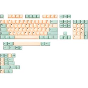 أغطية مفاتيح سلسلة DROP Artifact Bloom - متوافقة مع الحجم الكامل، Tenkeyless، Compact 1800، HHKB، 75%، 67%، و60% تخطيطات لوحة المفاتيح الميكانيكية، 129 PBT Keycaps، صبغ فرعي، ملف تعريف Cherry (Matcha Mango) in Kuwait