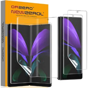 (2 Sets 4 Packs) Compatible for Samsung Galaxy Z Fold 2 5G (Not for Z Fold 3), 2 Pack Soft TPU Front Screen Protector and 2 Pack Inside Screen Protector, High Definition Bubble-Free