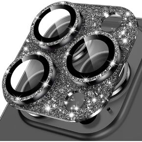 YWXTW for iPhone 13 Pro/iPhone 13 Pro Max Camera Lens Protector, [4TH Gen New Bling Design] Glitter Shiny Diamond Metal Ring Tempered Glass Back Camera Screen Protector Lens Cover