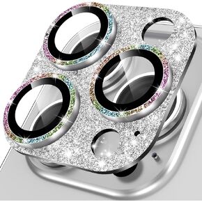 YWXTW لهاتف iPhone 13 Pro/iPhone 13 Pro Max واقي عدسة الكاميرا، [تصميم جديد من الجيل الرابع] غطاء عدسة معدني لامع بحلقة معدنية من الزجاج المقسى للكاميرا الخلفية