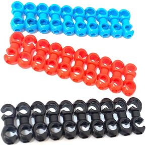 VHOB Farbetter 30pcs Rotating S-Hook Clips, Bike Derailleur Shift Brake Cable Housing Fixing Holder Guide Hook, for MTB Road Bike Folding Bike, 30 Pieces Red Blue Black 3 Colors, 10pcs/Color