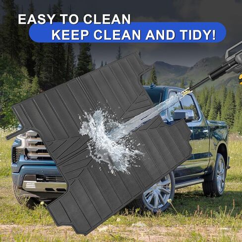 Truck Bed Mats Compatible with 2019-2024 Chevy Silverado 1500 & GMC Sierra 1500 Crew Cab 5.8Ft Short Bed, TPE All-Weather Rubber Truck Bed Liner Pickup Truck Accessories in Saudi Arabia