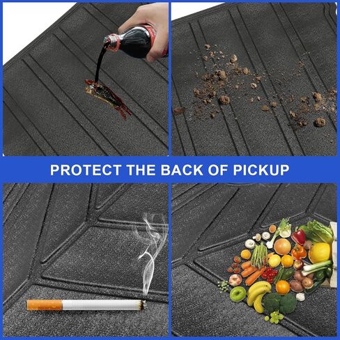 Truck Bed Mats Compatible with 2019-2024 Chevy Silverado 1500 & GMC Sierra 1500 Crew Cab 5.8Ft Short Bed, TPE All-Weather Rubber Truck Bed Liner Pickup Truck Accessories in Saudi Arabia