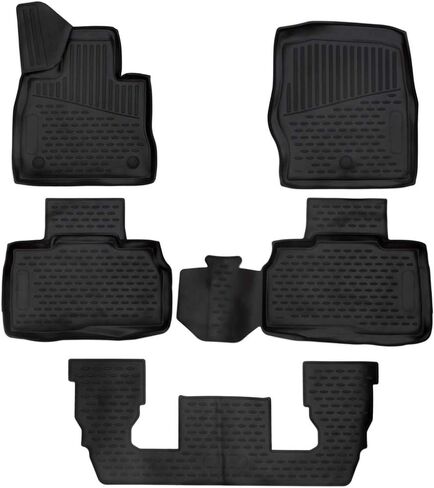 Fits 2020-2024 Ford Explorer Floor Mats Fits 6 Passenger Models W/ 2nd Row Bucket Seat 3 Row Liner Set All Weather Full Set Liners (Black) in Saudi Arabia