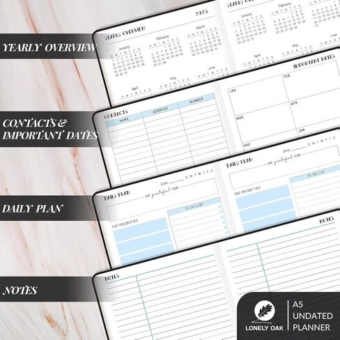 دفتر ملاحظات To Do Planner، مخطط يومي غير مؤرخ للجدول الزمني، مجلة جدول أعمال من جلد البولي يوريثان الناعم لتحسين إدارة الوقت، وتتبع العادات وقائمة الأهداف - ابدأ في أي وقت، 5.8 بوصة × 8.5 بوصة (أسود) in Saudi Arabia