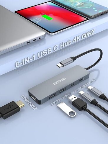 USB C Hub 5 في 1 USB C إلى 4K@60HZ Hdmi محول متعدد المنافذ، 5 جيجابت في الثانية 100 وات PD USB C Dock USB3.0 Dongle Docking Station الألومنيوم USB C Dock Hub لأجهزة MacBook Dell Hp Lenovo - ملحقات الكمبيوتر in Saudi Arabia