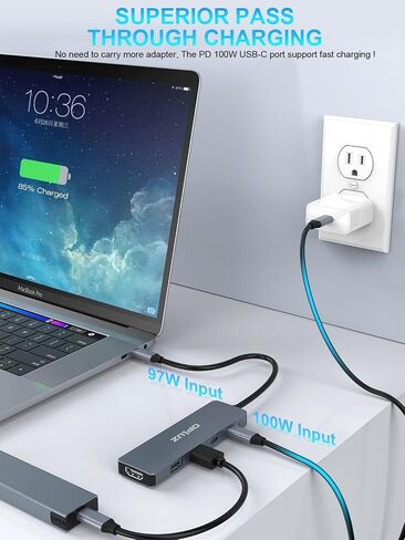 USB C Hub 5 في 1 USB C إلى 4K@60HZ Hdmi محول متعدد المنافذ، 5 جيجابت في الثانية 100 وات PD USB C Dock USB3.0 Dongle Docking Station الألومنيوم USB C Dock Hub لأجهزة MacBook Dell Hp Lenovo - ملحقات الكمبيوتر in Saudi Arabia