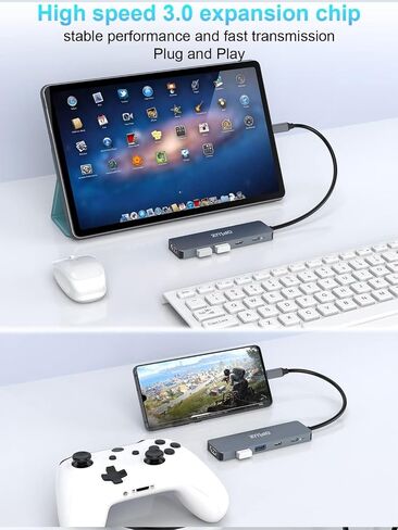 USB C Hub 5 في 1 USB C إلى 4K@60HZ Hdmi محول متعدد المنافذ، 5 جيجابت في الثانية 100 وات PD USB C Dock USB3.0 Dongle Docking Station الألومنيوم USB C Dock Hub لأجهزة MacBook Dell Hp Lenovo - ملحقات الكمبيوتر in Saudi Arabia