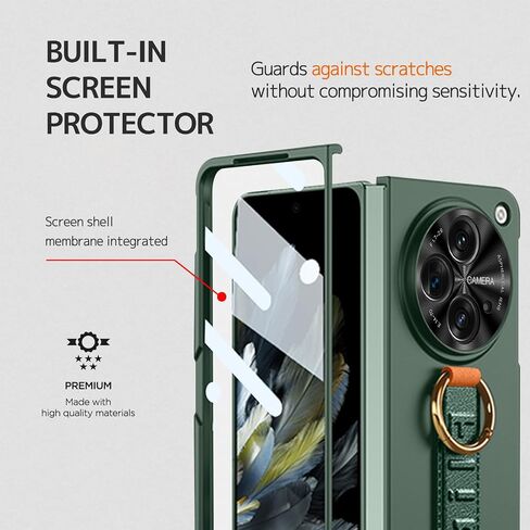 حافظة حزام متوافقة مع NINKI لجراب OnePlus المفتوح مع سوار معصم وواقي شاشة، جراب Oppo Find N3، غطاء صلب مقاوم للصدمات من البولي كربونات، جراب هاتف رقيق خفيف الوزن لهاتف OnePlus مفتوح الوجه مع حزام أخضر in Kuwait