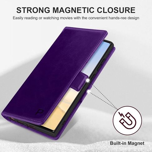for Samsung Galaxy S22 Ultra Case Leather Wallet with Card Holder[ RFID Blocking] 360 Full Shockproof Protection Magnetic Closure Phone Cover & Wrist Strap for Galaxy S22 Ultra 6.8-Burgundy in Saudi Arabia