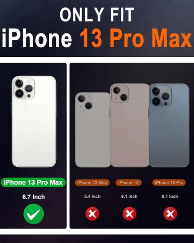 حافظة SHIELDON لهاتف iPhone 13 Pro Max 5G، حافظة محفظة من الجلد الأصلي، غطاء قابل للطي، فتحات بطاقات RFID، إغلاق مغناطيسي، حافظة ممتصة للصدمات متوافقة مع iPhone 13 Pro Max (6.7 بوصة 2021) - أحمر in Kuwait