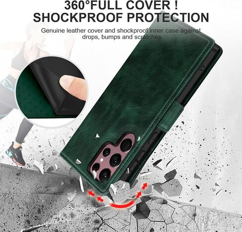 for Samsung Galaxy S22 Ultra Case Leather Wallet with Card Holder[ RFID Blocking] 360 Full Shockproof Protection Magnetic Closure Phone Cover & Wrist Strap for Galaxy S22 Ultra 6.8-Burgundy in Saudi Arabia