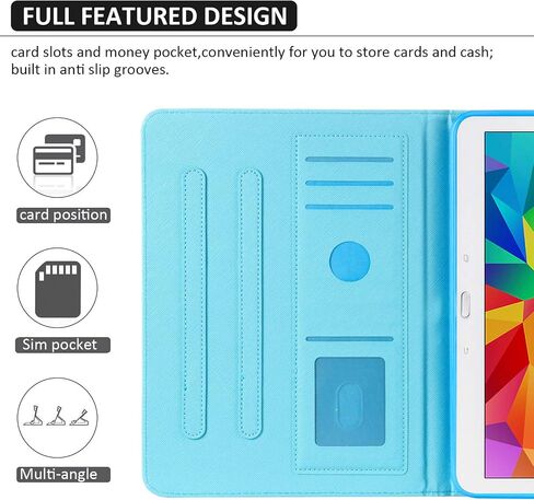 Dteck Wallet Case for Galaxy Tab 4 10.1 Tablet (SM-T530/T531/T535) - [Corner Protection] Multi-Angle Viewing Stand Slim Folio Smart Case Cover with Auto Sleep/Wake Function, Gold Pineapples in Saudi Arabia
