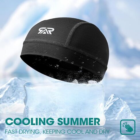 2 Pack Skull Cap Moisture Wicking Helmet Liner Men Motorcycle Cycling Sports Breathable Summer Running Beanie Caps in Saudi Arabia