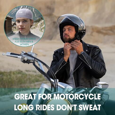 2 Pack Skull Cap Moisture Wicking Helmet Liner Men Motorcycle Cycling Sports Breathable Summer Running Beanie Caps in Saudi Arabia