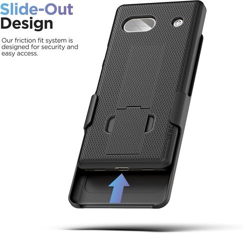 DuraClip مصمم لجراب Google Pixel 7a مع مشبك حزام، وغطاء هاتف بمسند نحيف مع حافظة دوارة (إصدار 2023) in Kuwait