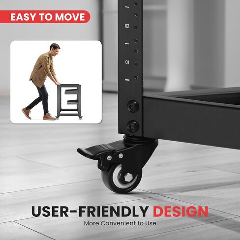 15U Server Rack Network Cabinet - Open Frame Rack, Wall Mountable Heavy Duty Designs for Servers & AV Gear | Compatible with 19" Equipment Standard (Black) in Saudi Arabia