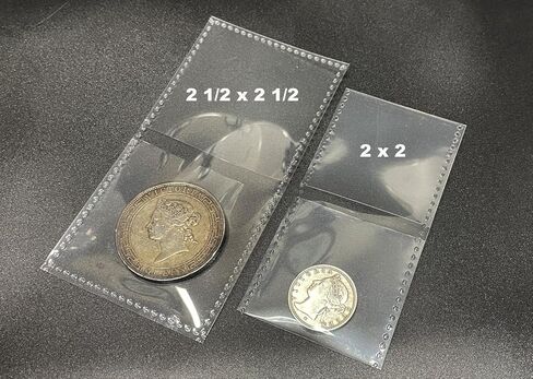 C.P.C (Coin Protect Cover) Double Pocket Safety Coin Flips (2½" x 2½", 50 Flips) for Long Term Coin Storage in Kuwait