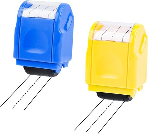 2pcs Dash Handwriting Lines Practice Stamp Roller, Self Inking Teacher Stamps for Kids Students Office Kindergarten Classroom Must-Haves (Black, Red) in Saudi Arabia