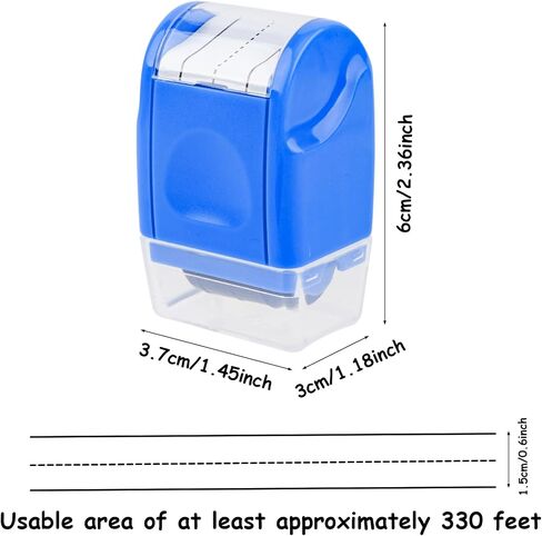 2pcs Dash Handwriting Lines Practice Stamp Roller, Self Inking Teacher Stamps for Kids Students Office Kindergarten Classroom Must-Haves (Black, Red) in Saudi Arabia