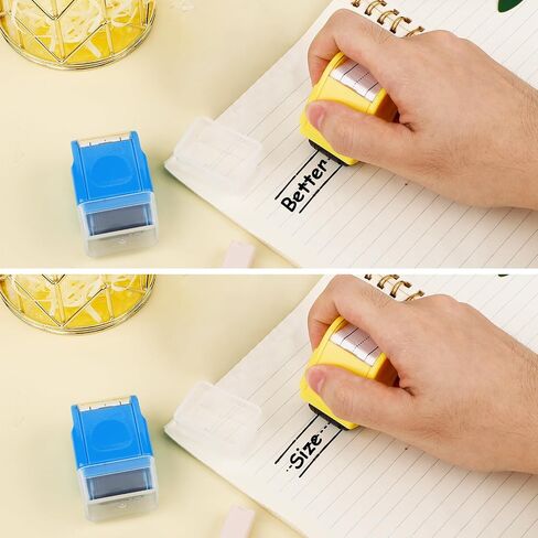 2pcs Dash Handwriting Lines Practice Stamp Roller, Self Inking Teacher Stamps for Kids Students Office Kindergarten Classroom Must-Haves (Black, Red) in Saudi Arabia