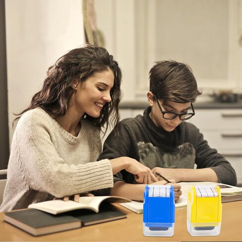 2pcs Dash Handwriting Lines Practice Stamp Roller, Self Inking Teacher Stamps for Kids Students Office Kindergarten Classroom Must-Haves (Black, Red) in Saudi Arabia