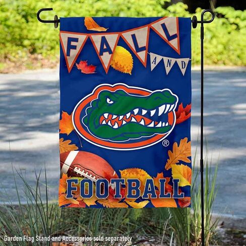 College Flags & Banners Co. Florida Gators Fall Leaves Football Season Garden Yard Flag in Saudi Arabia