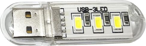 مصباح LED USB للتخييم ليلاً، أضواء سلسلة مفاتيح صغيرة محمولة لبنك الطاقة والكمبيوتر المحمول (4 عبوات - أبيض شفاف) in Kuwait