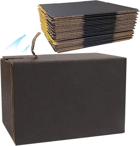Shipping Mailer Corrugated Cardboard Boxes (25 Pack), Zipper Packaging Mailing Box Business (8.2 x 4.3 x 5.9 inch), Black Premium Great Gift Box in Saudi Arabia