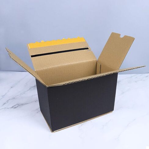 Shipping Mailer Corrugated Cardboard Boxes (25 Pack), Zipper Packaging Mailing Box Business (8.2 x 4.3 x 5.9 inch), Black Premium Great Gift Box in Saudi Arabia