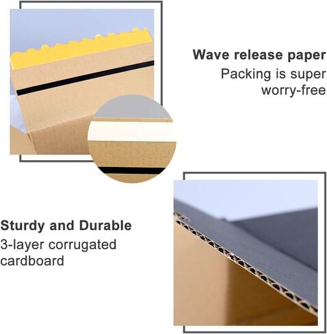 Shipping Mailer Corrugated Cardboard Boxes (25 Pack), Zipper Packaging Mailing Box Business (8.2 x 4.3 x 5.9 inch), Black Premium Great Gift Box in Saudi Arabia