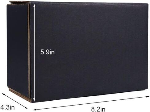 Shipping Mailer Corrugated Cardboard Boxes (25 Pack), Zipper Packaging Mailing Box Business (8.2 x 4.3 x 5.9 inch), Black Premium Great Gift Box in Saudi Arabia
