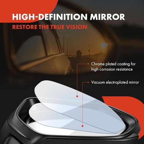 A-Premium Driver Side Power Door Mirror Compatible with Toyota Highlander 2008-2013 - Non-Heated Manual Folding Black Outside Rear View Mirror - Replace# 8794048290, 879400E061 in Saudi Arabia