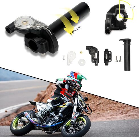 nibbi 7/8inch Motorcycle High Sensitivity Throttle Tube, Short Stroke Torsion Throttle, Throttle Assembly Suitable for Mini Bike Off-Road Vehicle in Saudi Arabia