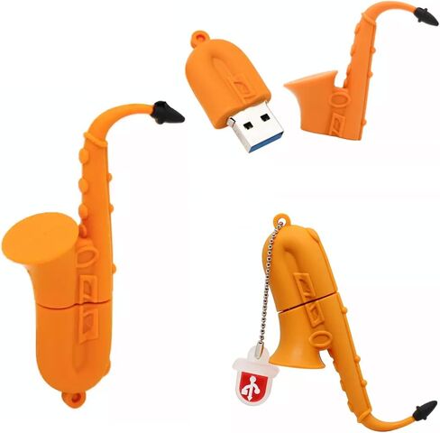 16 GB Zip Drive USB - 16GB Flash Drive - Cute Thumb Drive - Saxophone Storage Drive - Sax USB Drive (16 GB, Saxophone) in Saudi Arabia