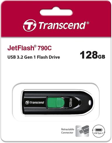 Transcend 64GB JetFlash 790C USB 3.2 Gen 1 Flash Drive TS64GJF790C, Black in Saudi Arabia