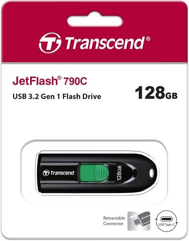 Transcend 64GB JetFlash 790C USB 3.2 Gen 1 Flash Drive TS64GJF790C, Black in Saudi Arabia