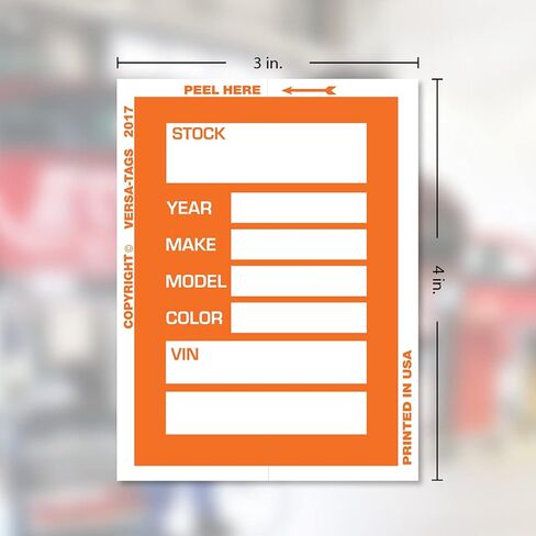 Versa-Tags ملصقات مخزون تاجر السيارات تصميم محسّن 100 ملصق نافذة المخزون الأزرق ملصقات نافذة تاجر السيارات ملصقات الزجاج الأمامي Kleer-bak مطبوعة في الولايات المتحدة الأمريكية 3 بوصة × 4 بوصة in Kuwait