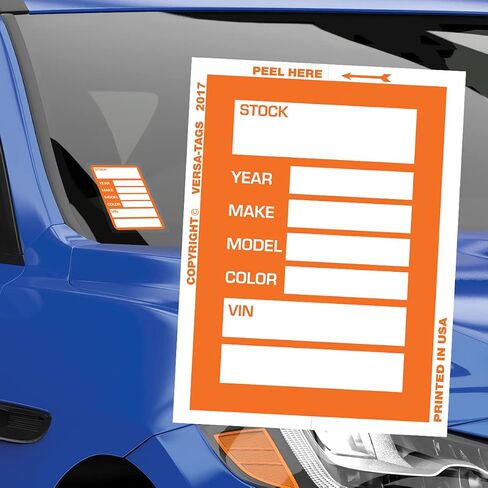 Versa-Tags ملصقات مخزون تاجر السيارات تصميم محسّن 100 ملصق نافذة المخزون الأزرق ملصقات نافذة تاجر السيارات ملصقات الزجاج الأمامي Kleer-bak مطبوعة في الولايات المتحدة الأمريكية 3 بوصة × 4 بوصة in Kuwait